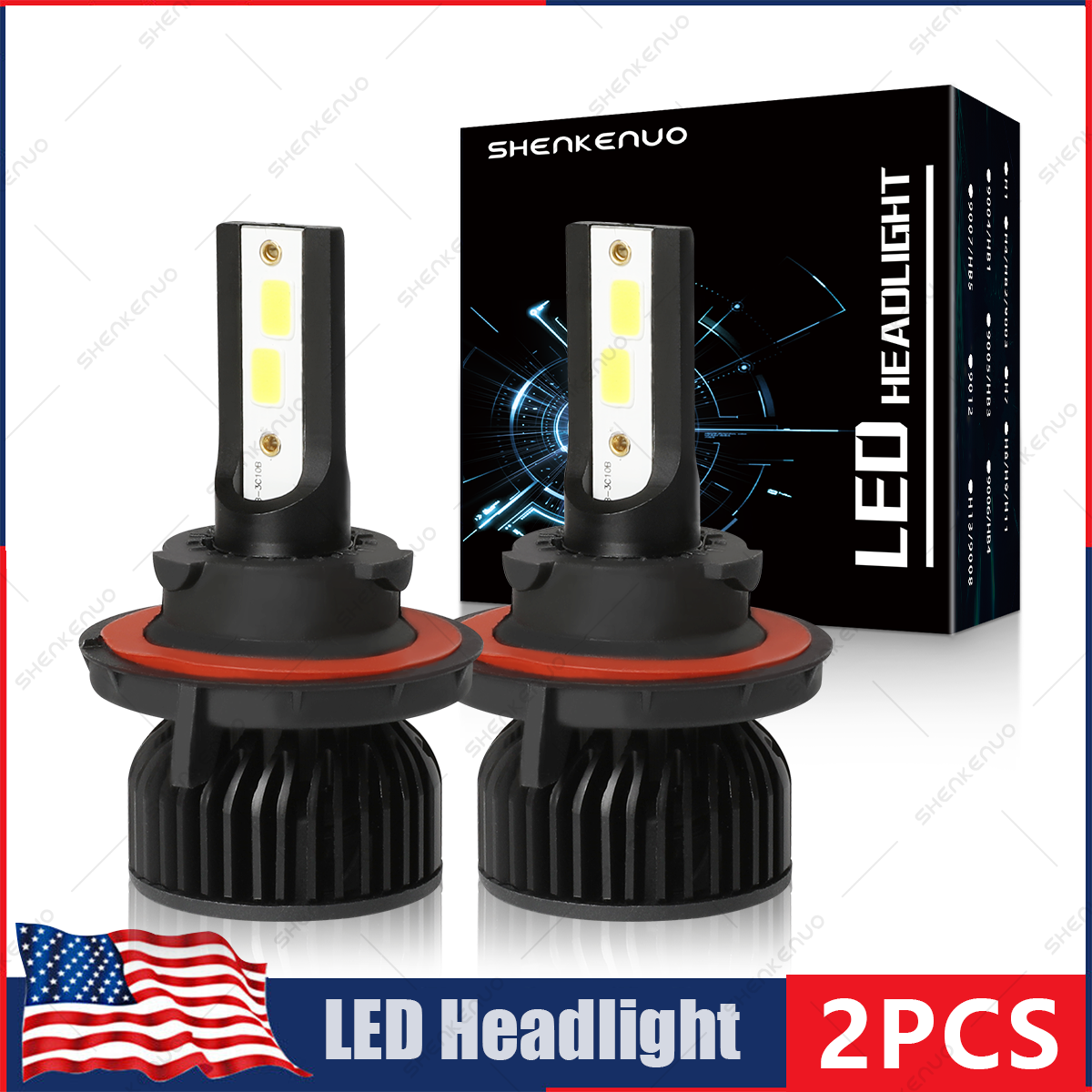 2Pcs H13 LED Headlight Bulbs High Low Beam for Ram 1500 2500 3500 2011-2012