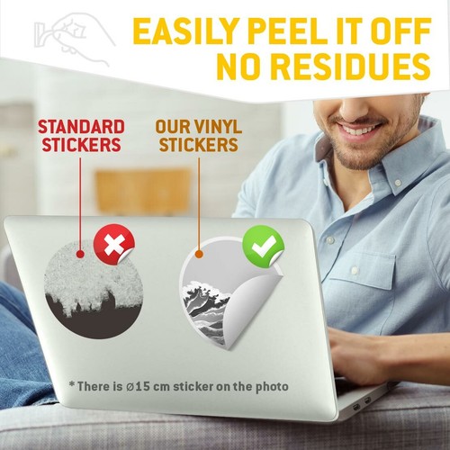 2 x Vinyl Stickers 30cm (bw) - Oriental Ocean Wave Art Sea #38407 - Photo 4/8