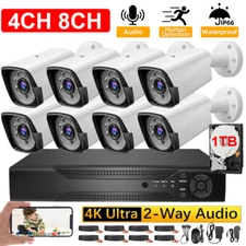 4K 4CH 8CH DVR Video Surveillance Waterproof CCTV Camera Set Security System LOT