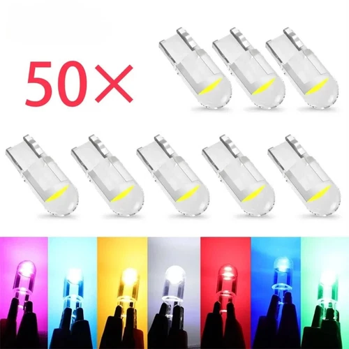 Ampoules LED T10 W5W Canbus COB 6000K Blanc Rouge Feux Position Plaque 12V NEUF