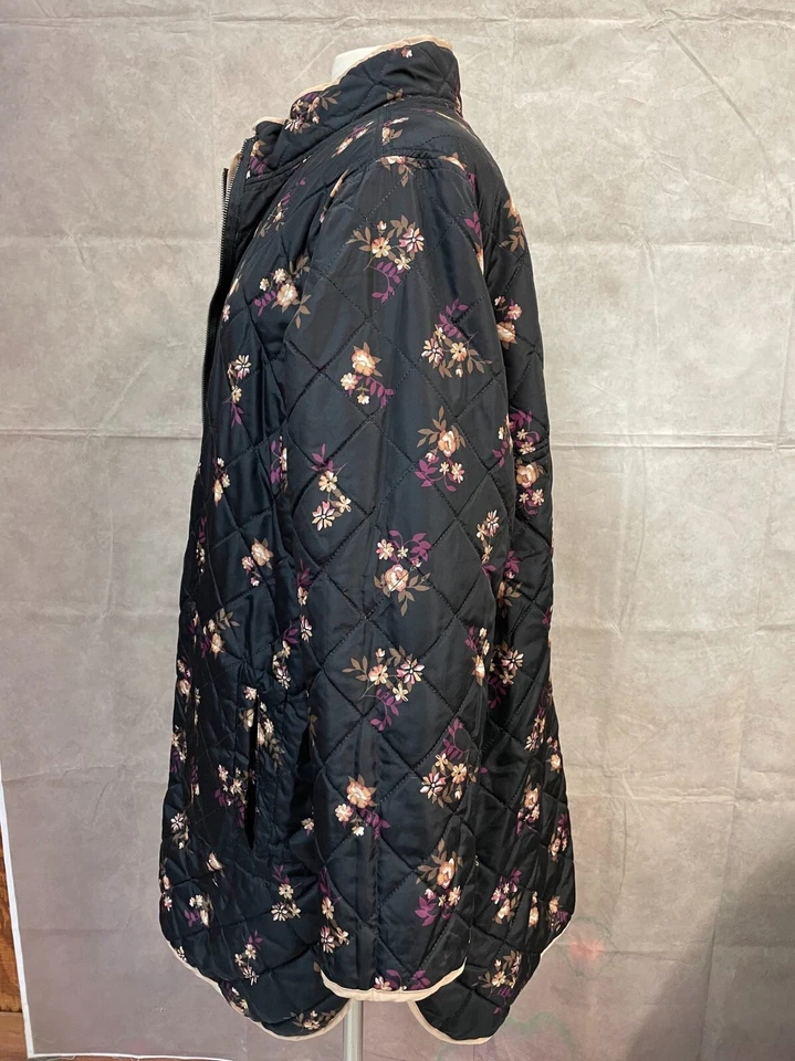 Woman Within Women's Black Floral Multicolor Print Jacket Size 2X 26/28 - Image 4 of 4