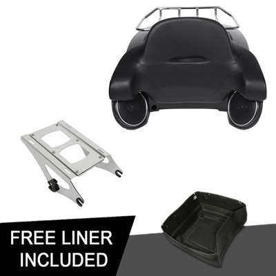King Pack Trunk Pad Speakers Rack Fit For Harley Tour Pak Electra Glide 14-24 20