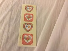 Vintage Hallmark Sticker Sheet Heart Seals Flowers Butterflies