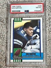 PSA 8 NR MINT FOOTBALL CARD 1990 TOPPS KEN NORTON ROOKIE DALLAS COWBOYS. rookie card picture