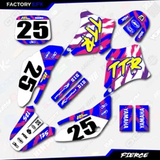 Retro Blue Yel Fierce Racing Graphics Kit fit 00-07 YAMAHA TTR125 TTR 125 decals