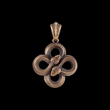 Double Snake Pendant Viper Animal Serpent Necklace Gothic Jewelry Gift for Him