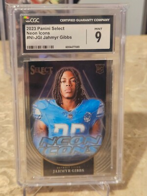 2023 Panini Select #NI-JGI Jahmyr Gibbs Neon Icons CGC Mint 9 | eBay