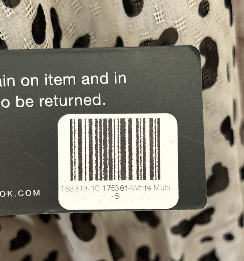 Collective Concepts Womens S Popover Blouse Ivory Cheetah Ruffle Tie Neck Sheer