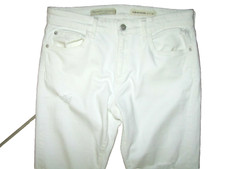 Pilcro and the Letterpress White Denim Jeans 30 Slim Boyfriend 32x30 Distressed