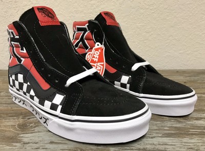 vans sk8 hi red and black