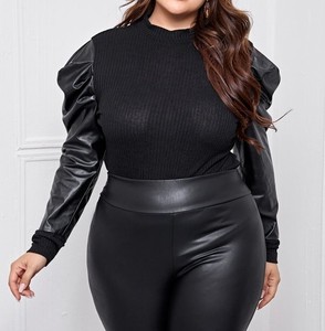 plus size leather top