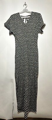 Eclair Women's Backless Polka Doted Maxi Dress with Slits Black/White - S -  NWT | eBay