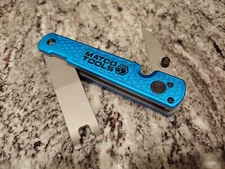Matco Tools EVERYDAY CARRY FOLDING CLIP LIFTER & KNIFE W/ ALUMINUM HANDLE- BLUE