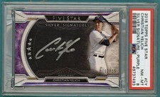 2018 Topps Five Star Silver Sig Purple Christian Yelich Auto Issue /25 #CY PSA 8