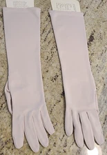 New! Vintage One Size Fits All Stretch Formal Nylon Gloves 15.5" Flesh Pink