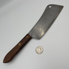 Vintage Meat Cleaver Utica SUPEREDGE 6" Blade 11.25" OA Size Made in the USA