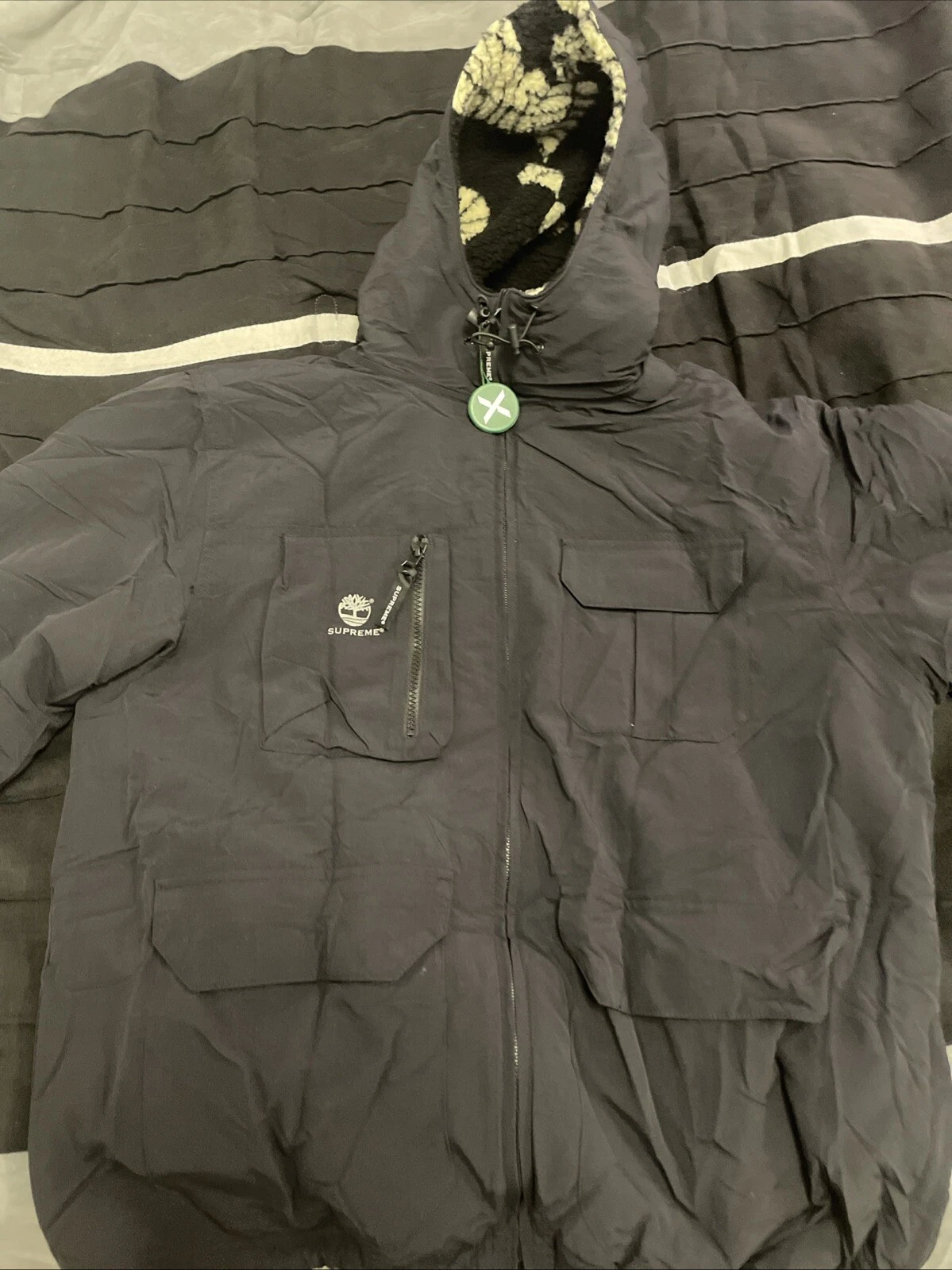 Veste ripstop réversible Supreme/Timberland noire taille moyenne FW21