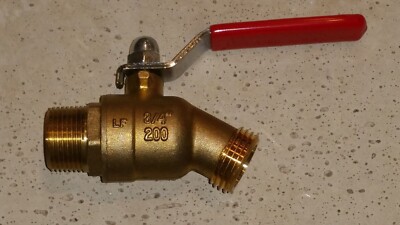 RED HANDLE 3/4'' NPT Male Threaded Full Port Ball Valve Lever Handle Hose Bibb