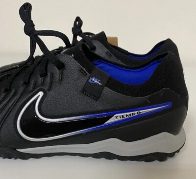 Nike Legend 10 Pro TF Black Chrome Hyper Blue Soccer Shoes 