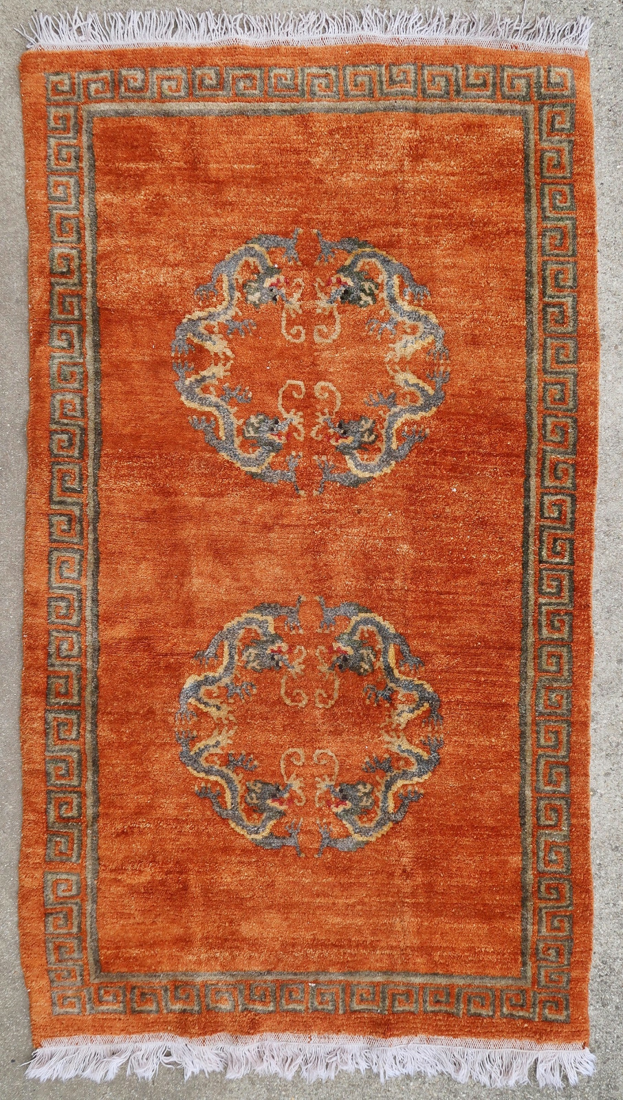 段通 中国段通 毛氈 アンティーク 古布 ラグ 骨董 中国古毯 茶道具