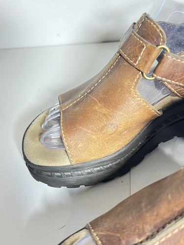 VTG Mia EUC Brown Leather 90s Y2K Chunky Platform Sandals Shoes Size 7 - Picture 4 of 8