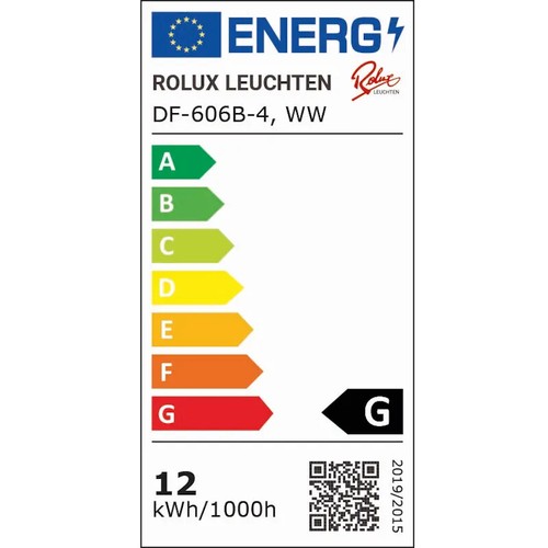 ROLUX DF-606B-4 LED-Deckeneinbauleuchte 110mm 12W 3000K 1000lm dimmbar IP44 Alu - Bild 3 von 3