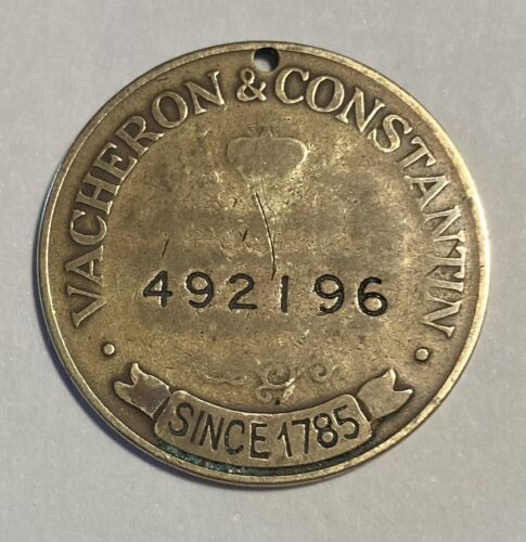 RARE VACHERON & CONSTANTIN vintage Royalty coin hang tag No.492196 Since 1785