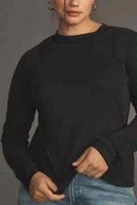 Anthropologie Pilcro Reconstructed Racer Tee Tunic Top Long Sleeve XXS 280994