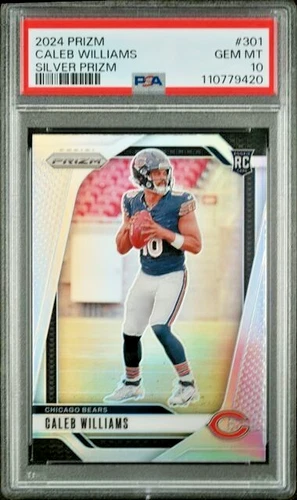 Z528 2024 Panini Prizm - Rookies Caleb Williams #301 Silver Prizm (RC) - PSA 10