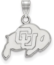 10K White Gold University of Colorado Small Pendant by LogoArt (1W002UCO)