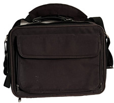 Messenger Bag Laptop Mobile Office Compartments Pockets Straps Handle Black