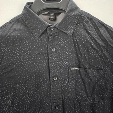 Volcom Men's Bayne Long Sleeve Shirt Navy Size Medium Starry Sky All over Print