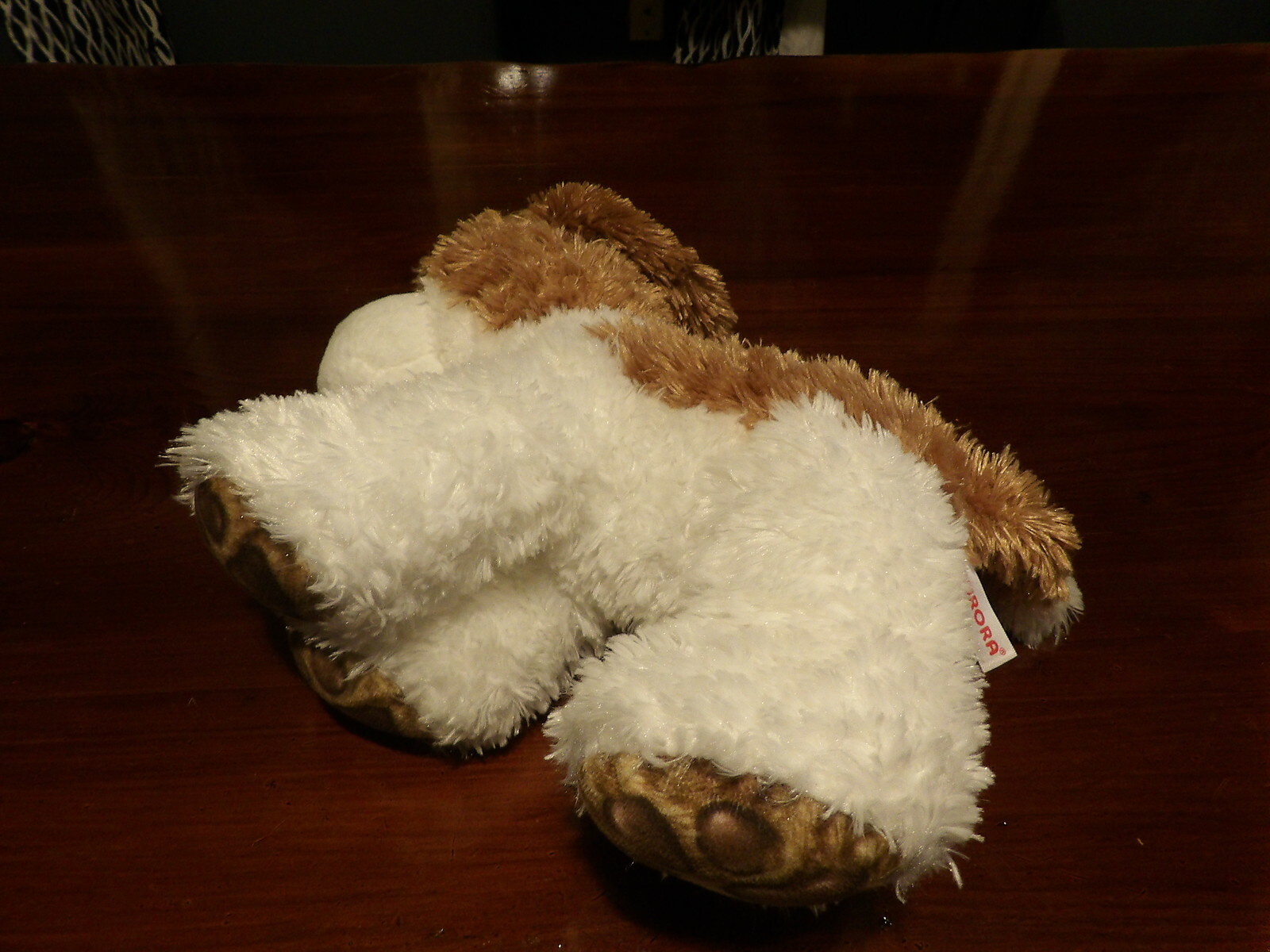 VHTF 13"  Aurora World Plush Brown & White Puppy Dog w/ Camoflauge Nose & Paws *
