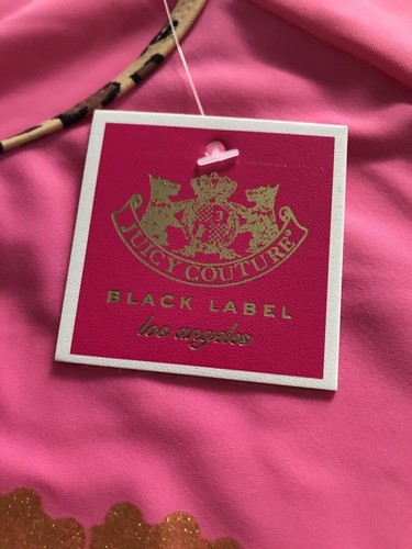 Juicy Couture Girls 12 Rash Guard Bikini 2-Piece Swimsuit Pink/Leopard Combo New - Picture 8 of 12