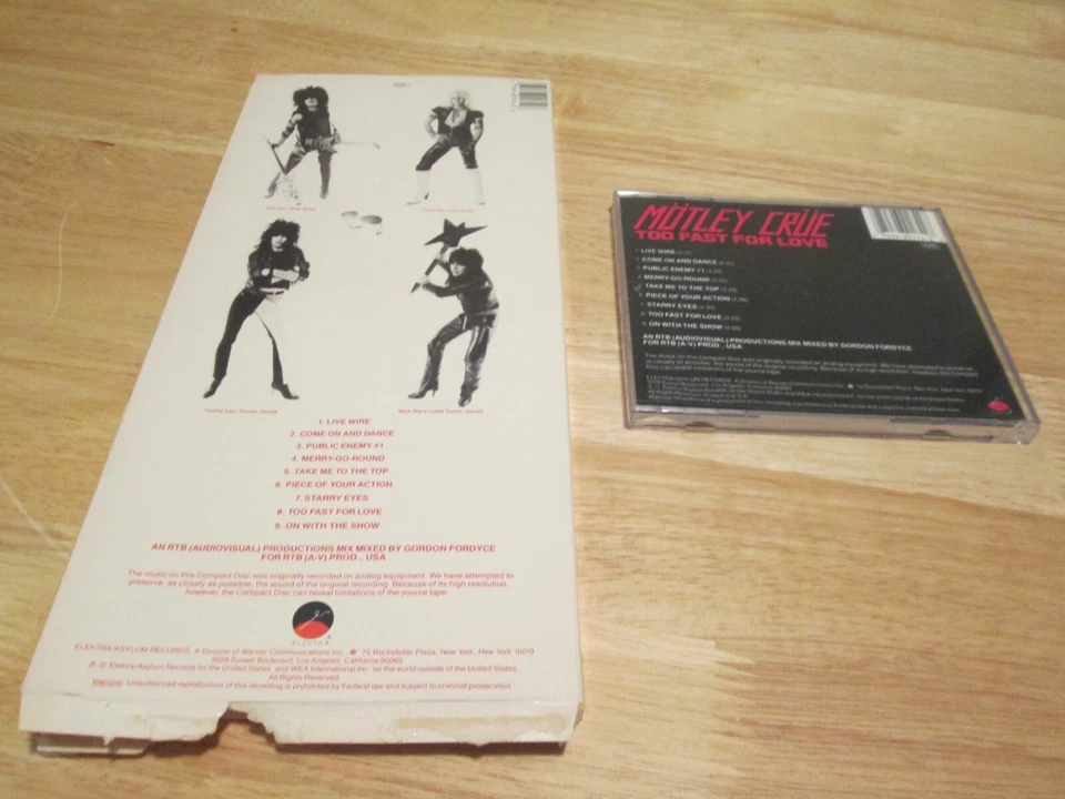 Motley Crue - Too Fast For Love Rare Longbox Hard To Find - Image 2 of 4