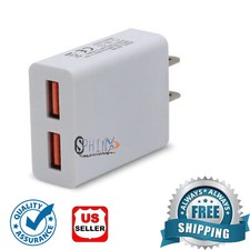 DUAL USB WALL Charger Adapter For iPhone, Samsung, Android, More. LOT US PLUG