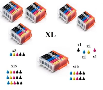Cartouches encre compatibles PGI550 CLI551 pour Canon pixma MG IP MX AVEC PUCE - Photo 1/2