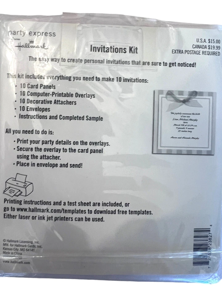 2 Sets Baby Shower Party Fill-In Overlay Invitations Envelopes Personalize Print - Image 4 of 4