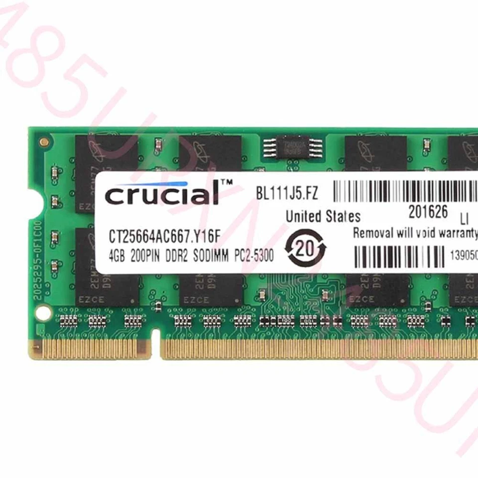 4GB 2GB DDR2 PC2-5300S 667 SODIMM 200Pin Laptop Notebook RAM For Crucial Lot UK - Image 3 of 4