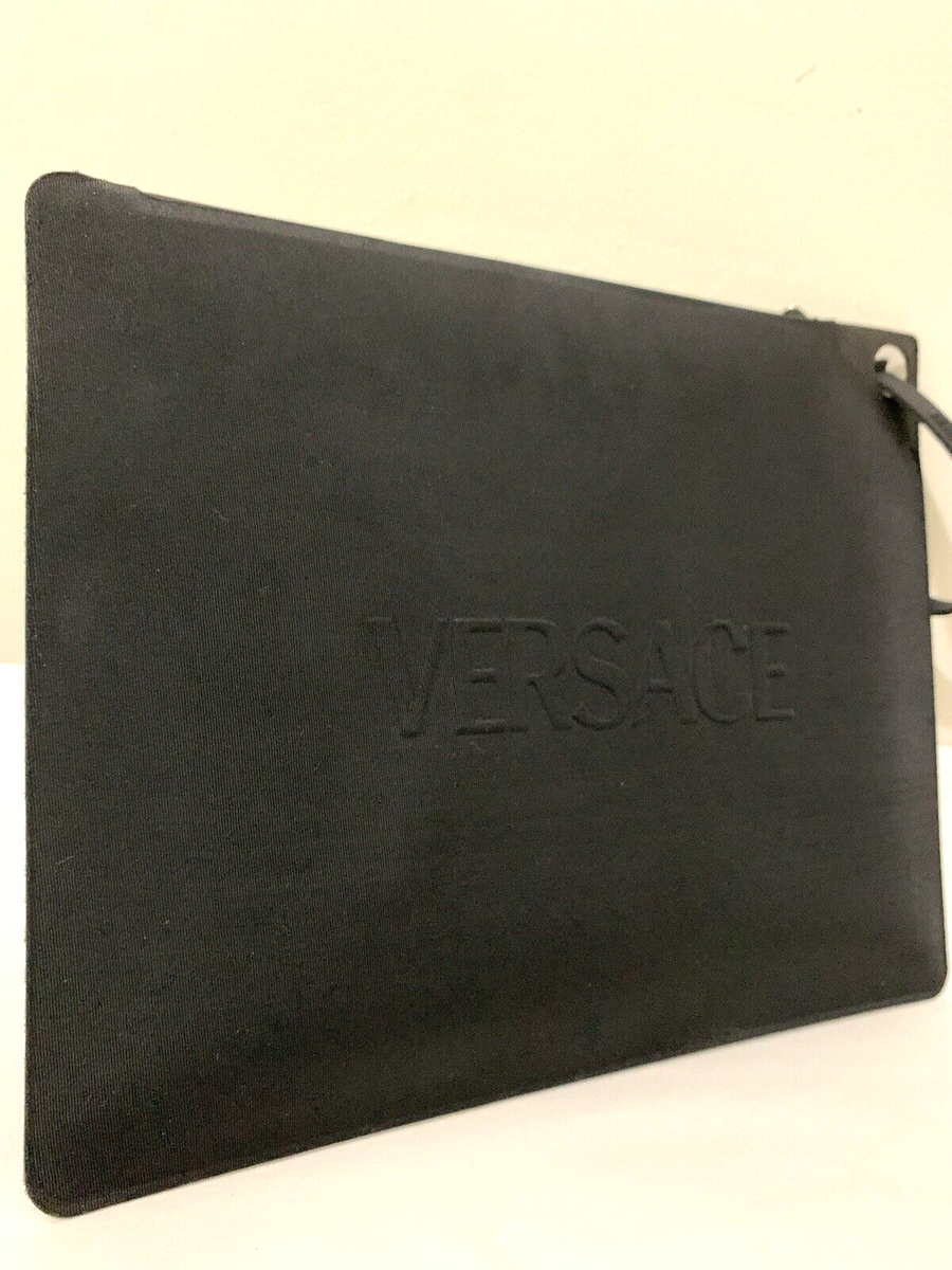 Versace Logotype Zip Pouch Clutch iPad mini Wristlet Waterproof