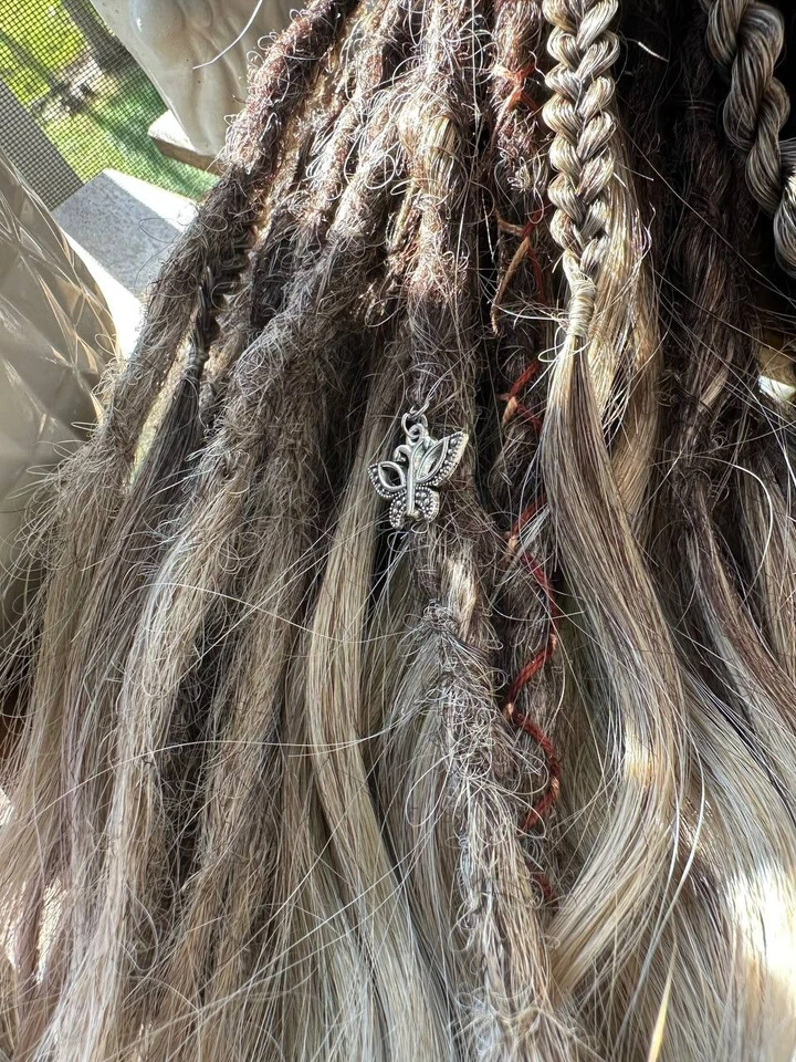 💎 Exclusivo conjunto hecho a mano: 50 rastas y trenzas de doble cadena con extremos sueltos Foto 3 de 4