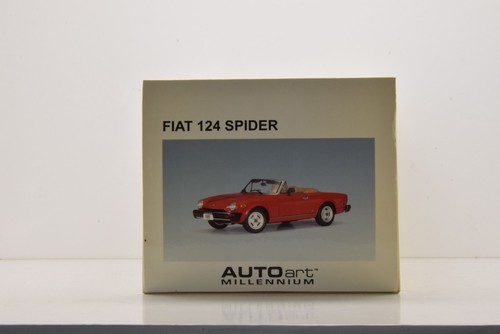 FIAT 124 SPIDER 1981 RED AUTOART 1/18 NEUVE EN BOITE - Foto 12 di 13
