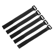 5 Pcs Battery Tie Down Straps, 0.8" x 10" Black Nylon Hold Down Hook Loop Strap