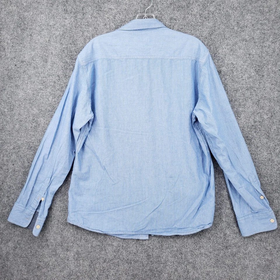 North Coast Button Up Shirt Mens L Large Blue Tailored Fit Long Sleeve Striped Foto 2 de 4