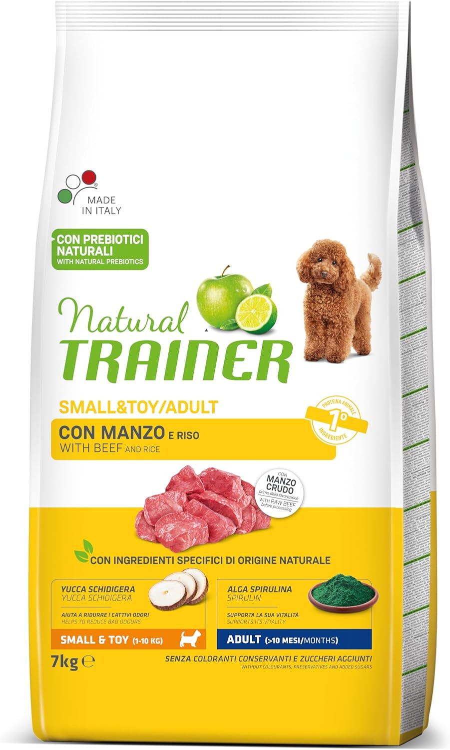 Natural Trainer Cane Small & Toy Manzo/Riso 7kg | Qualità Italiana