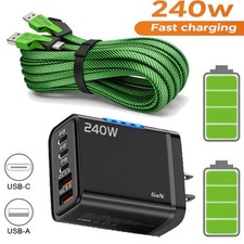 240W Supe Fast Charging USB Type C Wall Charger For Samsung iPhone Android Phone