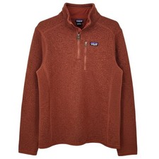 Patagonia Boys Better Sweater Rust Fleece Pullover 1/4 Zip Jacket XXL 16 18 - AC