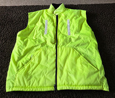 Reversible Hi-Vis Yellow/Black Zip-Up Fleece Gilet Vest with Reflective Strips
