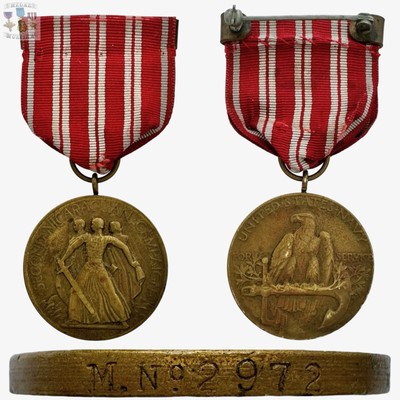 M.Nọ 2972 U.S. NAVY 2ND NICARAGUAN CAMPAIGN MEDAL 1926-30 NUMBERED SPLIT BROOCH