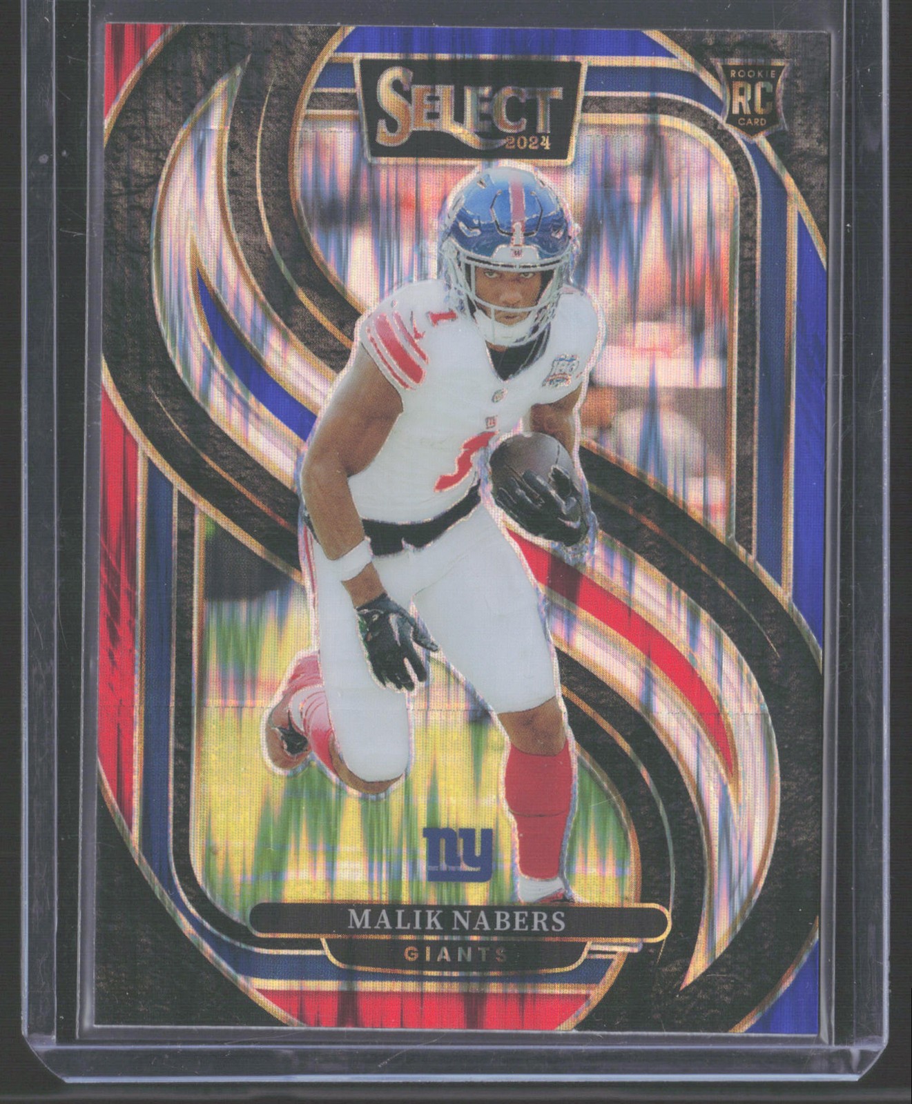 Malik Nabers 2024 Panini Select Red & Blue Prizm Shock #116 RC